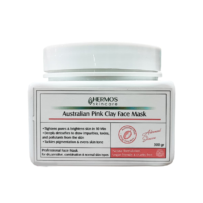 Hermos Australian pink clay mask 300 g ماسک خاک رس صورتی هرموس حجم 300 گرم - تصویر 1