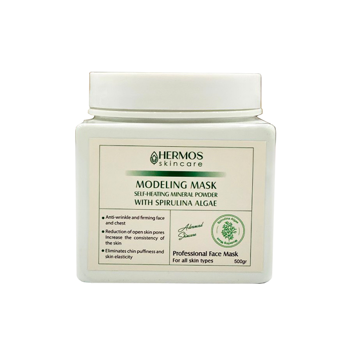 Hermos modeling mask with spirulina algan 500 gr مادلینگ ماسک قالبی جلبک اسپیرولینا هرموس حجم 500 گرم - تصویر 1