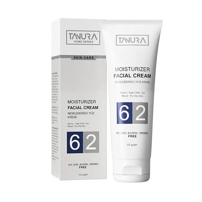 TANURA MOISTURIZER FACIAL CREAM MIXED-OILY SKIN 75ML كرم مرطوب كننده و آبرسان پوست چرب و مختلط تنورا 75 میل - تصویر 1