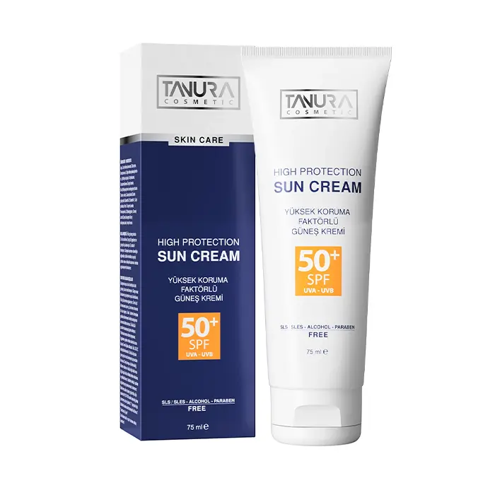 Tanura SUNSCREEN 50 SPF 75ML ضد آفتاب كرمى سفيد بر پايه آب تنورا 75 میل - تصویر 1